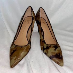 Camo Calf Fur Heels. Never worn!